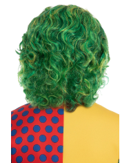 GRÜNE PERÜCKE MIT LATEX-GLATZE, IM BEUTEL MIT AUFHÄNGER